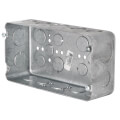 Product Image of 8-5/8" L x 4-1/2" W x 2-1/2" D 3-Gang Drawn Steel Box w/ 3/4" and 1" Knockouts
