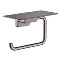 Product Image of AddStoris Toilet Paper Holder with Shelf (Brushed Black Chrome), 41772340