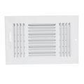 Product Image of 10" x 6" (Wall Opening Size) White Three-Way Sidewall/Ceiling Register (683 Series)