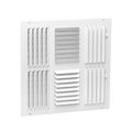 Product Image of 14" x 14" (Wall Opening Size) Four-Way Sidewall/Ceiling Register, MS Damper (304 Series), 013474