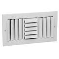 Product Image of 10" x 8" (Wall Opening Size) White Three-Way Rezzin Sidewall/Ceiling Register w/ 1/2" Fin (RZ683 Series), 550831W