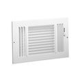Product Image of 10" x 6" (Wall Opening Size) White Three Way Sidewall/Ceiling Register, Aluminum Construction (A683 Series)
