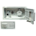 Product Image of Model HCB67 16", 3/4" FPT Inlet Freezeless Backflow Preventer Hot & Cold Mixer Box Wall Hydrant (Chrome)