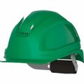 Product Image of Ceros XP250 Short Brim Vented Hard Hat, 6PT Ratcheting Suspension, Type 1 Class C, Green, 16-11004