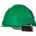 Product Image of Ceros XP250E Short Brim Non-Vented Hard Hat, 6PT Ratcheting Suspension, Type 1 Class E, Green, 16-13004