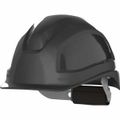 Product Image of Ceros XP250E Short Brim Non-Vented Hard Hat, 6PT Ratcheting Suspension, Type 1 Class E, Black/Blue, 16-13007