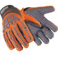 Product Image of Chrome SLT 4070 Cut & Puncture Resistant Gloves, Synthetic Leather Palm w/ PVC Dots, Orange/Gray, Large, 4070-L (9)