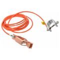 Product Image of 19 AWG, 10 Ft Insulated Steel Cable w/ Alligator Clip & C Clamp, GCSI-AC-10