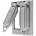 Product Image of 2-Gang Duplex Weatherproof Covers, Duplex Opening, Vertical, Gray, RW51450
