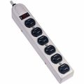Product Image of 6 Outlets, 15A, 125v Power Outlet Strip, Direct Plug-In, 15' Cord, HBL6MPS15