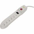 Product Image of 6 Outlets, 15A, 125v Surge Power Outlet Strip, Direct Plug-In, 6' Cord, Telephone/Fax Plugs, HBL6PS1050MA