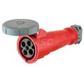 Product Image of Female Pin & Sleeve Connector, 100A 3-Phase Delta 480V AC, Watertight, Red, HBL4100C7W