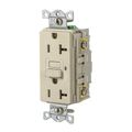 Product Image of Duplex Commercial GFCI Receptacle NEMA 5-20R, Screw Terminals, Socket End, Manual Reset (Ivory), GFR20I