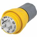 Product Image of 2P 3 Wire 15A Industrial Straight Blade Plug , 5-15P, 125 VAC, Yellow, HBL14W47A