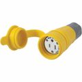 Product Image of 2P 3 Wire 15A Industrial Straight Blade Connector, 5-15R, 125 VAC, Yellow, HBL15W47A