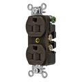 Product Image of Straight Blade Duplex Receptacle, Commercial/Industrial Grade, 2-Pole 3-Wire Grounding, 15A 125V, 5-15R (Brown), 5262B-HUBBELL