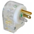 Product Image of 2P 3 Wire 15A Straight Blade Angled Plug Hospital, 5-15P, 125 VAC, Clear, HBL8215CAT
