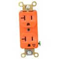 Product Image of Straight Blade Duplex Receptacle, NEMA 5-20R, 20 Amps, Isolated Ground, Orange, IG5362