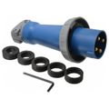 Product Image of 4 Pin, Pin & Sleeve Male Plug, 4 Wire, 3 Pole, 60A, 250v, Watertight, Blue, HBL460P9W