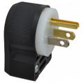 Product Image of 2P 3 Wire 15A Straight Blade Angled Plug 5-15P, 125 VAC, Black & White, HBL5266CA