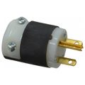 Product Image of 2P 3 Wire 15A Straight Blade Plug 6-15P, 250VAC, Black & White, HBL5666C