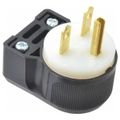 Product Image of 2P 3 Wire 15A Straight Blade Angled Plug 6-15P, 250VAC, Black & White, HBL5666CA