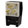 Product Image of 2P, 3 Wire 50A Straight Blade Angled Plug, 6-50P, 250VAC, Black & White, HBL9368