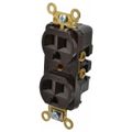 Product Image of Straight Blade Duplex Receptacle, NEMA 5-15R, 15A, Self-Grounding, Brown, HBL5252