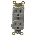 Product Image of Straight Blade Duplex Receptacle, NEMA 5-15R, 15A, Self-Grounding, Gray, HBL5252GY