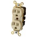 Product Image of Straight Blade Duplex Receptacle, NEMA 5-15R, 15A, Self-Grounding, Ivory, HBL5252I