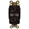 Product Image of Straight Blade Duplex Receptacle, NEMA 5-15R, 15A, Self-Grounding, Brown, HBL5262