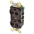 Product Image of Straight Blade Duplex Receptacle, NEMA 5-20R, 20 Amps, Self-Grounding, Brown, HBL5352