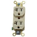 Product Image of Straight Blade Duplex Receptacle, NEMA 5-20R, 20 Amps, Self-Grounding, Ivory, HBL5352I