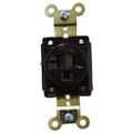 Product Image of Straight Blade Single Receptacle, NEMA 5-20R, 20 Amps, Self-Grounding, Brown, HBL5361