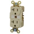 Product Image of Straight Blade Duplex Receptacle, NEMA 5-20R, 20 Amps, Self-Grounding, Ivory, HBL5362I