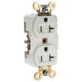 Product Image of Straight Blade Duplex Receptacle, NEMA 5-20R, 20 Amps, Self-Grounding, White, HBL5362W