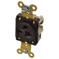 Product Image of Straight Blade Single Receptacle, NEMA 6-20R, 20 Amps, Self-Grounding, Brown, HBL5461