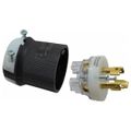 Product Image of 3P Industrial Locking Plug, Non-NEMA, 250V, Black & White, HBL3431GCB