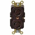 Product Image of 2P 3 Wire 125 VAC, 15A, L5-15R NEMA, Self Grounding Receptacle, Brown, HBL4700