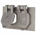 Product Image of 1 Gang Duplex Aluminum Weather Proof Electrical Box Cover for Standard Horizontal Box Mount, HBL5205WO