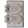 Product Image of 1 Gang Duplex Aluminum Weather Proof Electrical Box Cover for FS/FD Box Mount, HBL5206WO