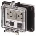 Product Image of 1 Port, 3 Power Receptacle, Ethernet, Clear Data Port Receptacle, Gray, PR4X205EB