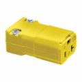 Product Image of 2P 3 Wire 20A Industrial Straight Blade Connector, 5-20R, 125 VAC, Yellow, HBL5369VY