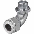 Product Image of 1/2" MNPT 0.5 to 0.63" Steel Liquid Tight Elbow Strain Relief Cord Grip, NHC1024ZP
