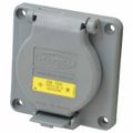 Product Image of 2P 3 Wire 125 VAC, 20A, L5-20R NEMA, Self Grounding Watertight Receptacle, Gray, HBL2310SW