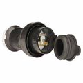 Product Image of 2P 3 Wire 20A Industrial Watertight Locking Plug, L5-20P, 125V, Black & White, HBL2311SW