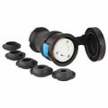 Product Image of 2P 3 Wire 20A Industrial Watertight Locking Plug, L6-20R, 250V, Black & White, HBL2323SW