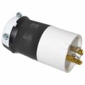 Product Image of 3P 20A Industrial Locking Plug, Shrouded, L14-20P, 125 & 250V, Black & White, HBL2411S