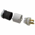 Product Image of 3P 30A Industrial Locking Plug, Shrouded, L16-30P, 480V, Black & White, HBL2731S