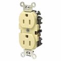 Product Image of Straight Blade Duplex Receptacle, NEMA 5-15R, 15A, Self-Grounding, Gray, HBL5262GY